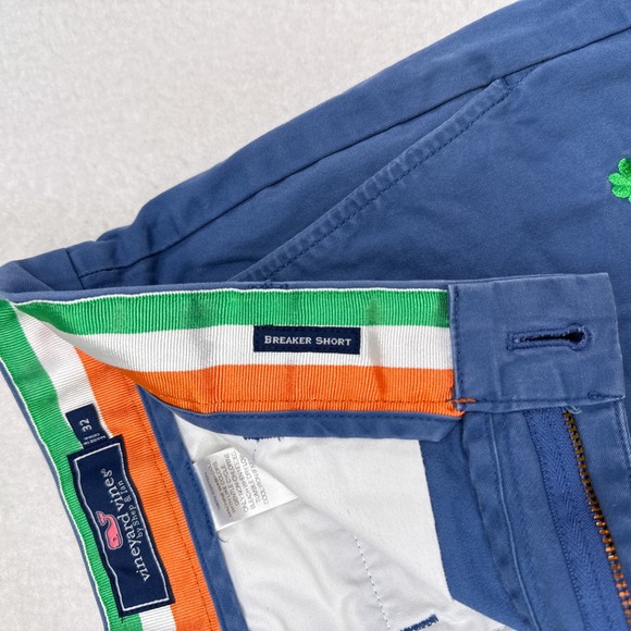 Vineyard Vines Breaker Shorts Mens Size 32 Blue Irish Clover St Pattys Preppy - Picture 6 of 9